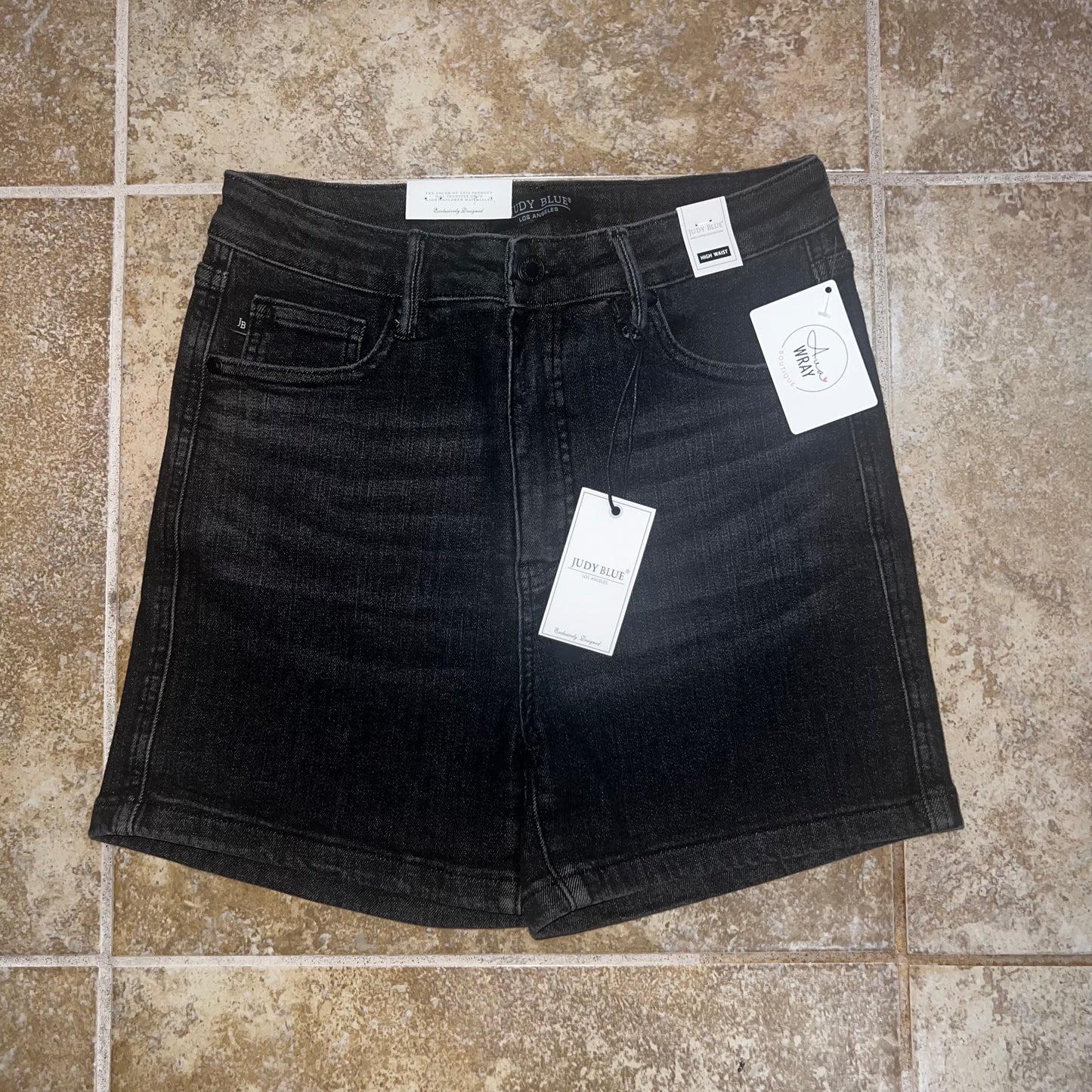 Judy Blue Tummy Control Black Denim Shorts