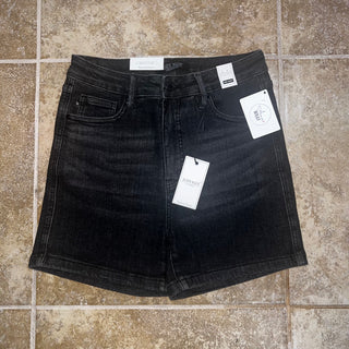 | Bambi | Judy Blue High Waisted Tummy Control Black Denim Shorts