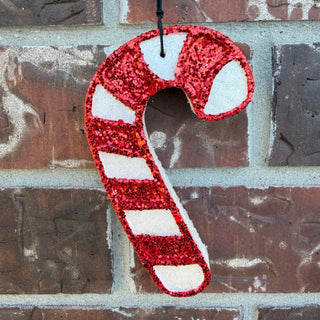 Red glitter candy cane Christmas car freshie peppermint holiday air freshener