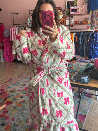 Pretty Lattice Bow Robe