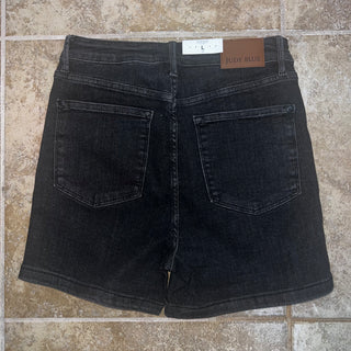 | Bambi | Judy Blue High Waisted Tummy Control Black Denim Shorts