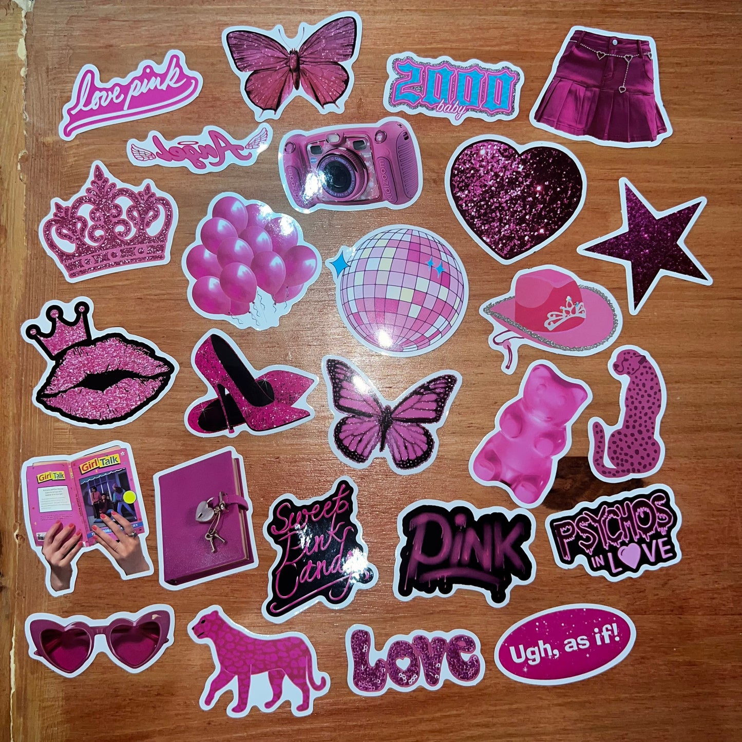 Preppy Pink Themed Stickers