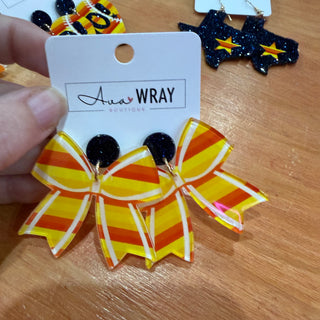 Retro Game Day Bow Earrings