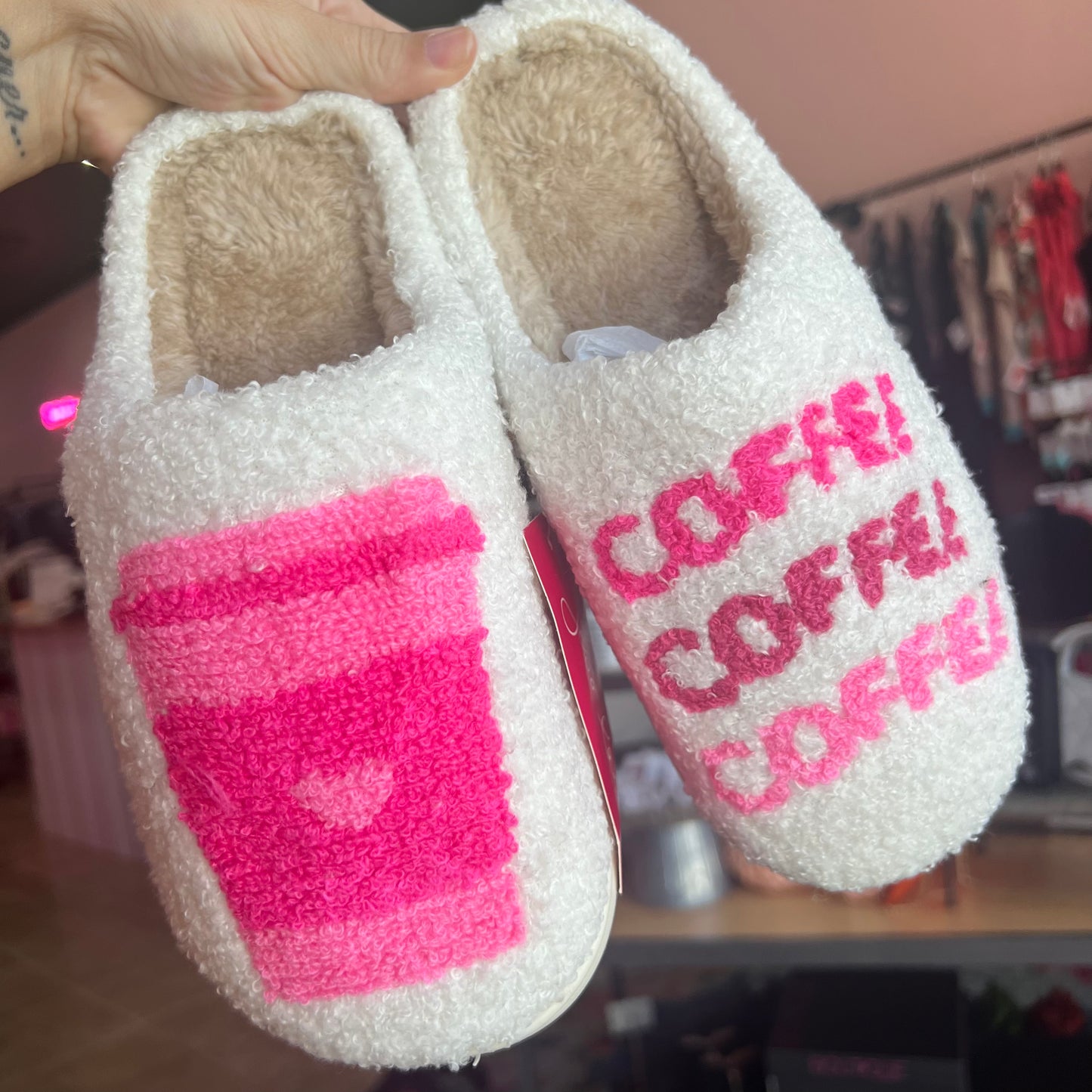 Pink Coffee Slippers