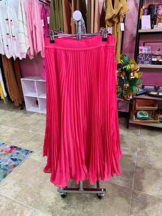 The Pink Pleated Moment Maxi Skirt
