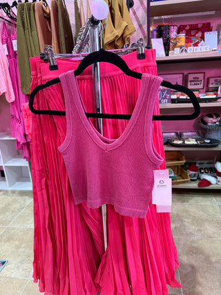 Pink Pop Crop Tank Top