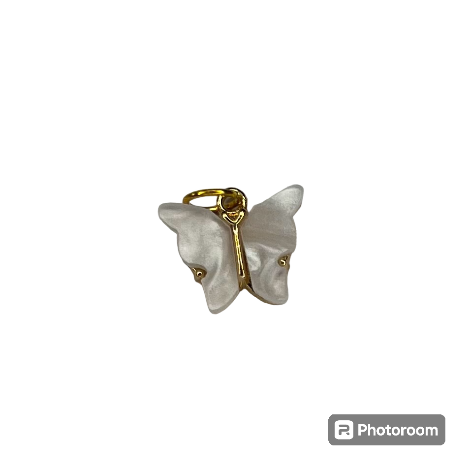 White Butterfly Charm: Charm Bar