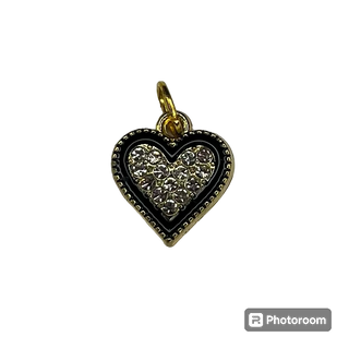 Black Bling Heart Charm: Charm Bar