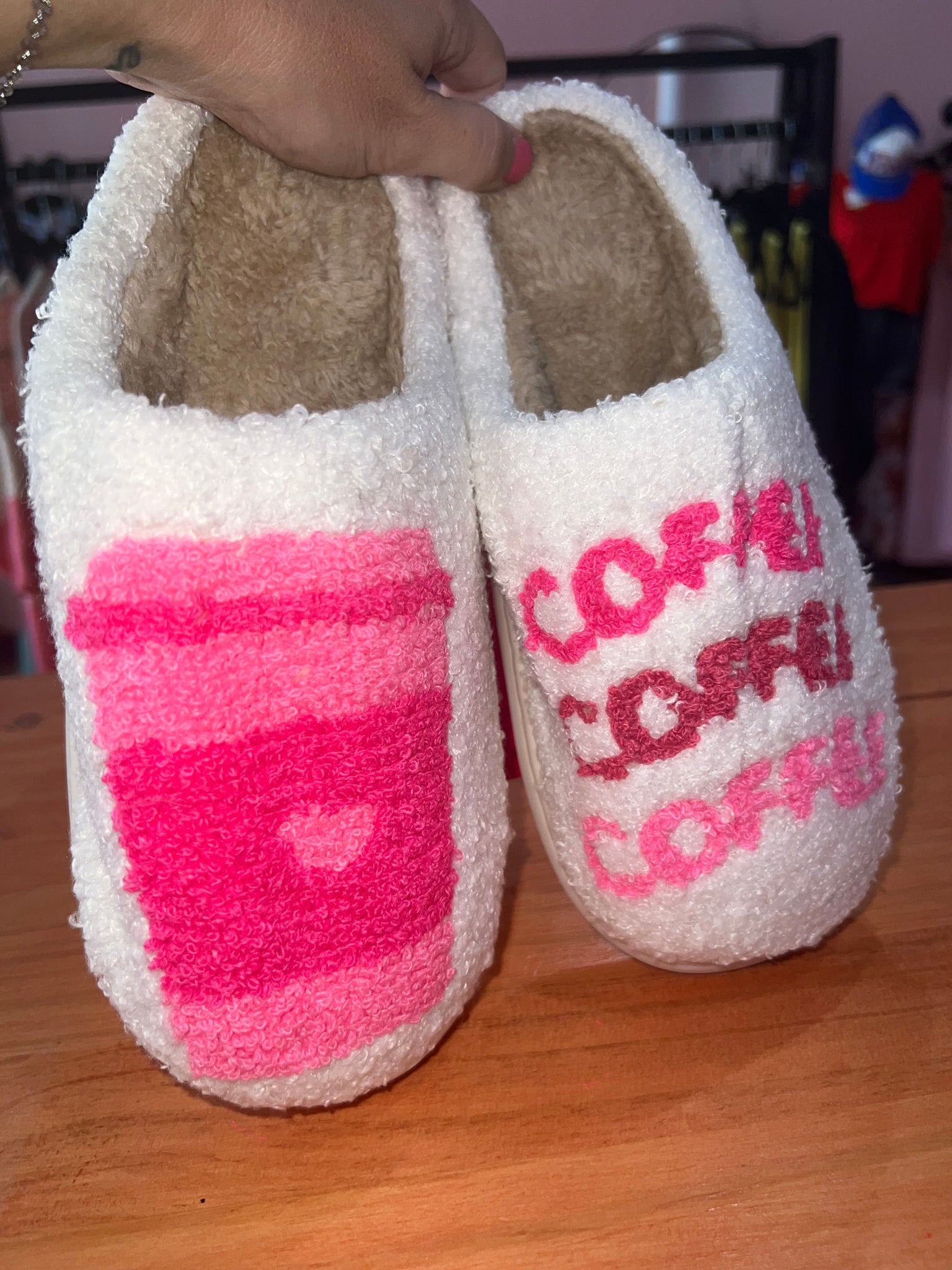 Pink Coffee Slippers