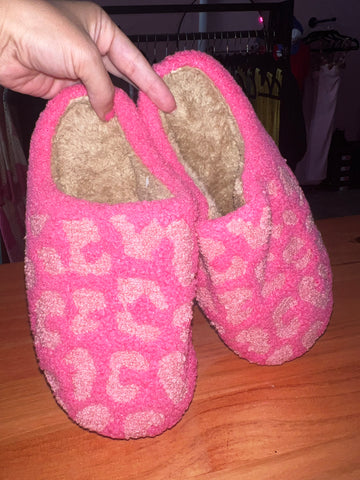 Pink Leopard Slippers