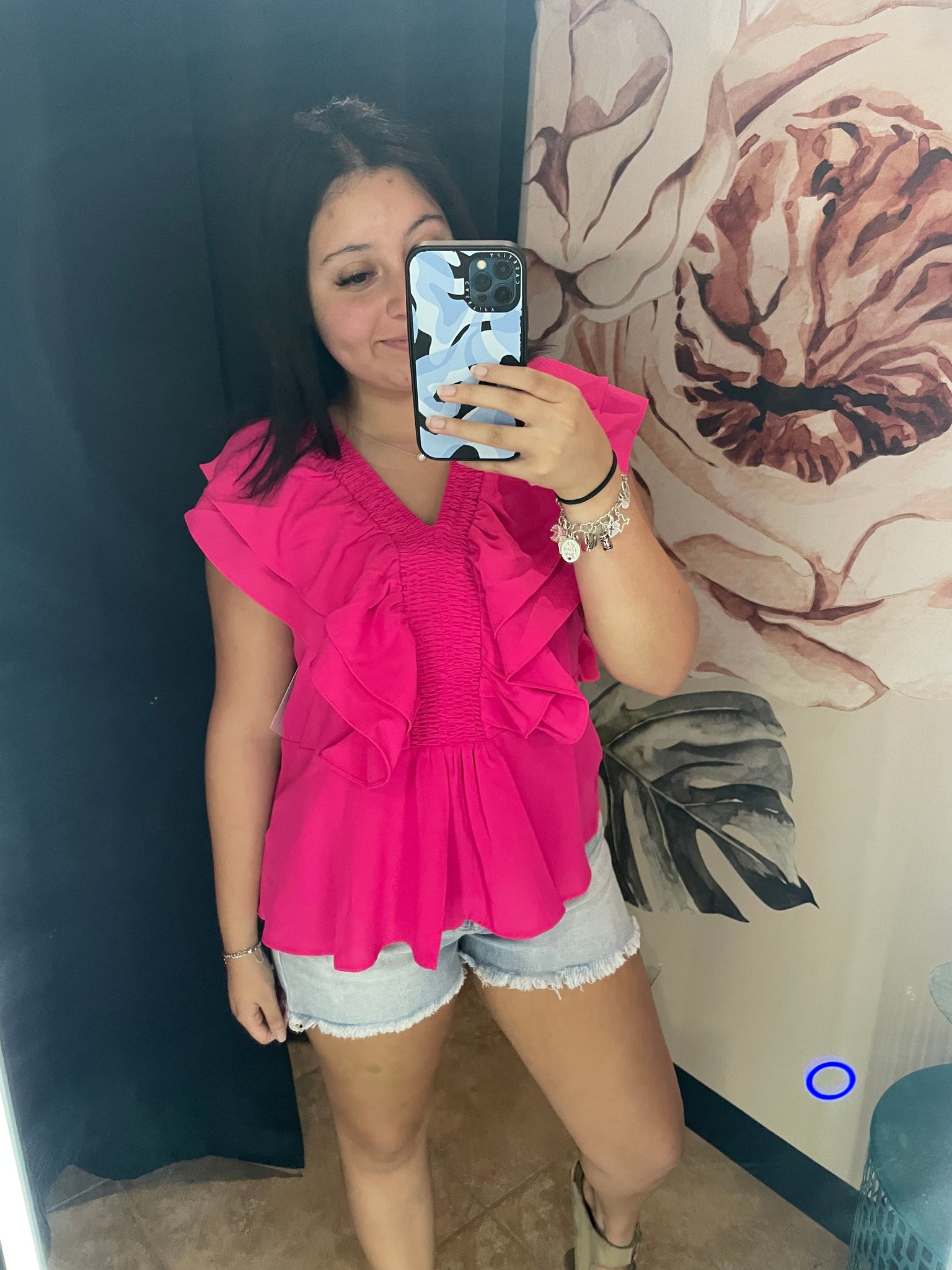 Get The Scoop Ruffle Top