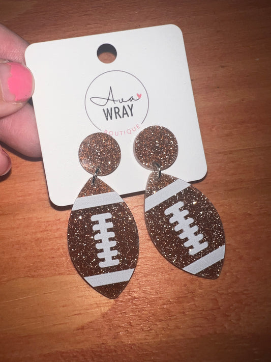 Glitter Football Earrings