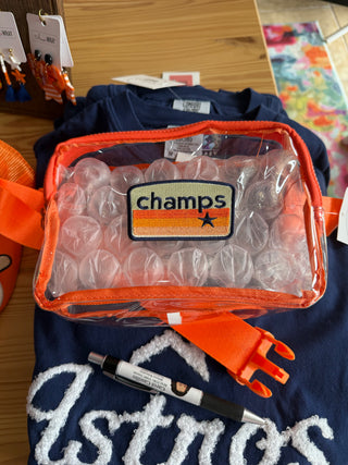 Clear Stadium Fanny Pack – Orange Belt Bag with Adjustable Strap