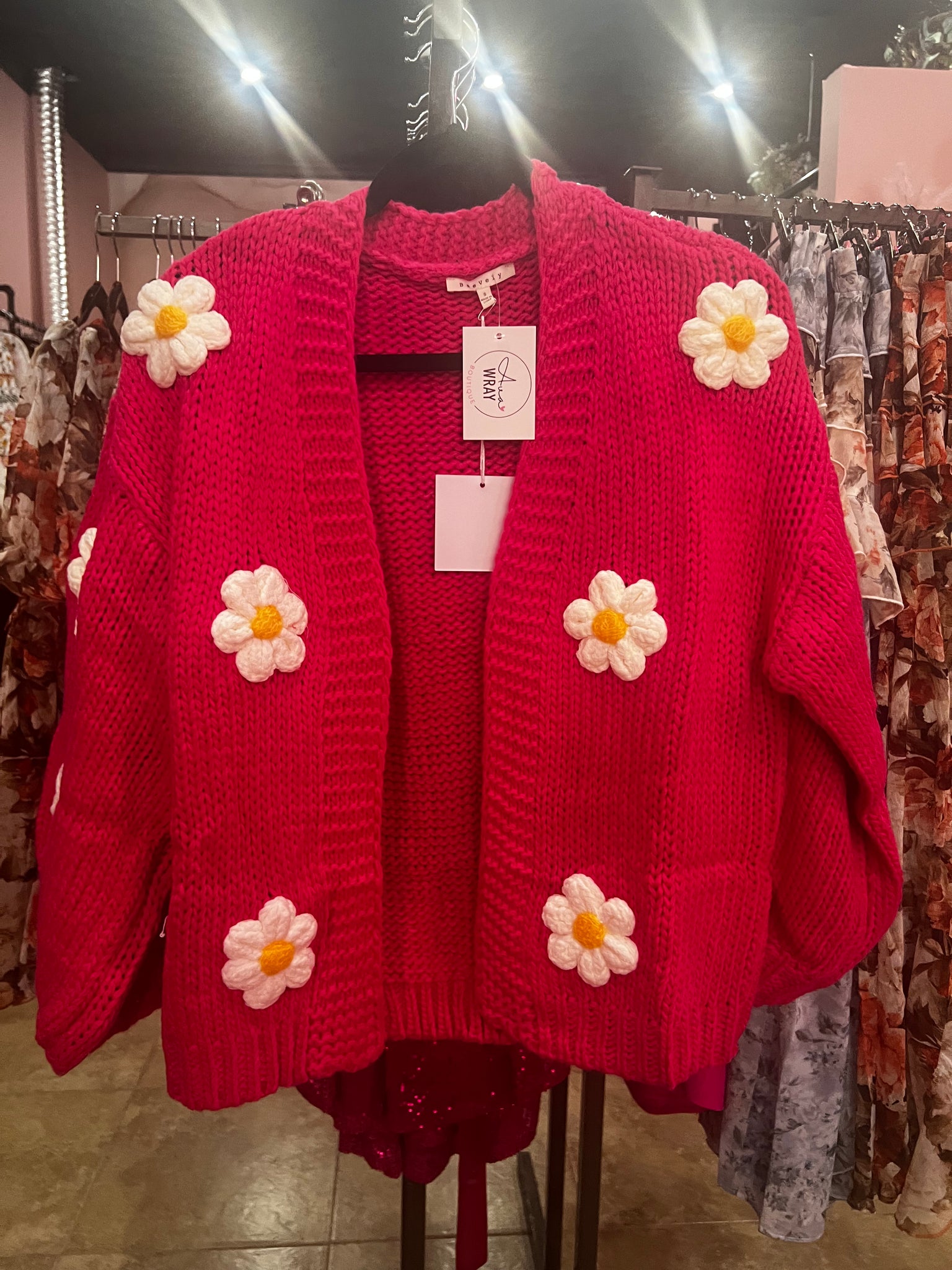 Pink Daisy Cardigan