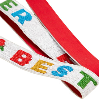 Best Teacher Ever Beaded Bag Strap