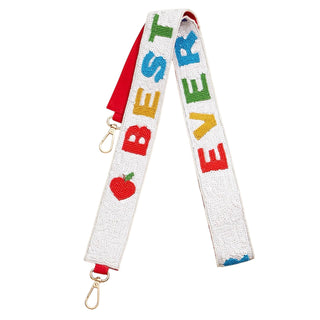 Best Teacher Ever Beaded Bag Strap