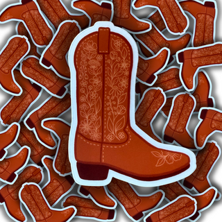 Cowboy Boot Clear Sticker