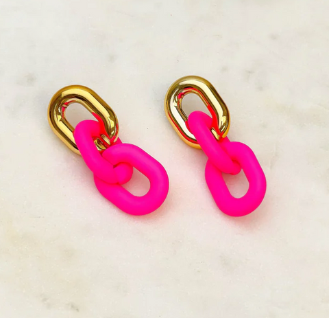 Bright Silicone Chain Dangle Earrings