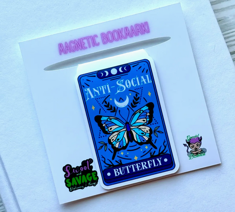 Anti-Social Butterfly, Tarot Card, Magnetic Bookmark