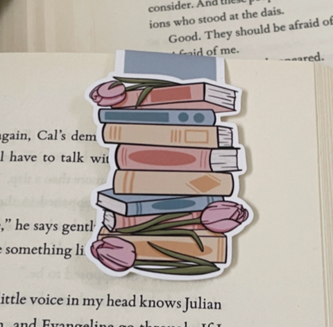 Romance Book Stack, Magnetic Bookmark