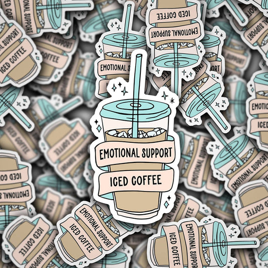 Emotional Support Iced Coffee Sticker