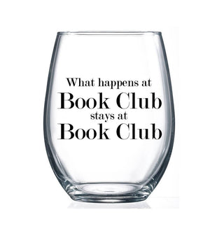 15oz Stemless Wine Glass | What happens at Book Club