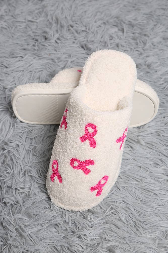 Comfy Graphic Embroidered Fuzzy Slipper