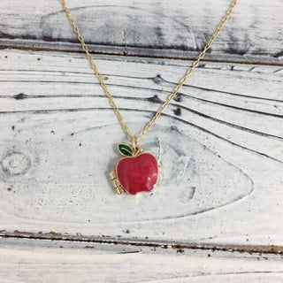Teacher Apple Locket Necklace 