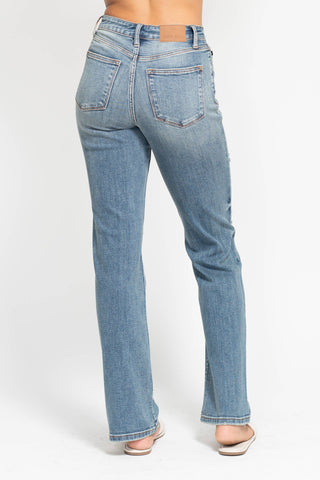 | Bryn | Judy Blue High Waisted Distressed Straight Leg Denim