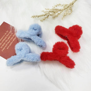 Fuzzy Small Hair Claw Clip