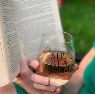15oz Stemless Wine Glass | Sip. Read. Repeat.