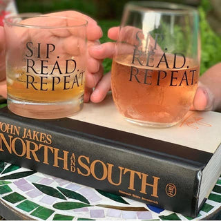 15oz Stemless Wine Glass | Sip. Read. Repeat.