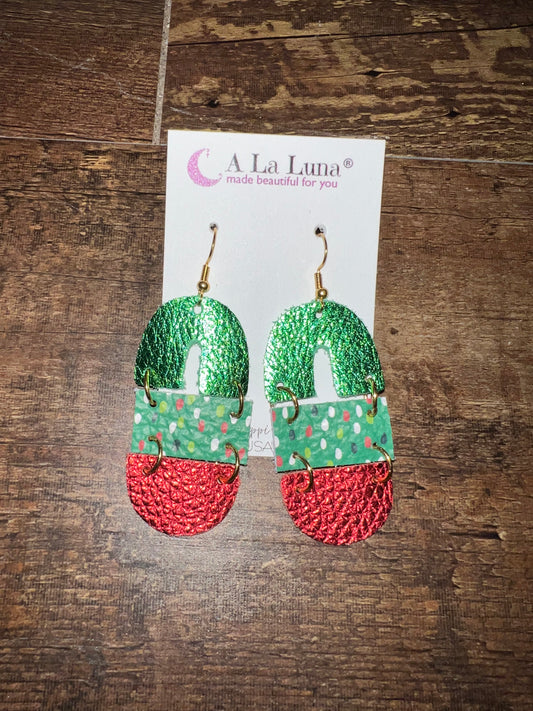 A La Luna Red/Green Earrings