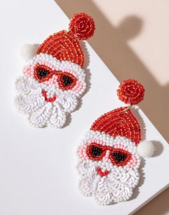 Beaded Christmas Earrings