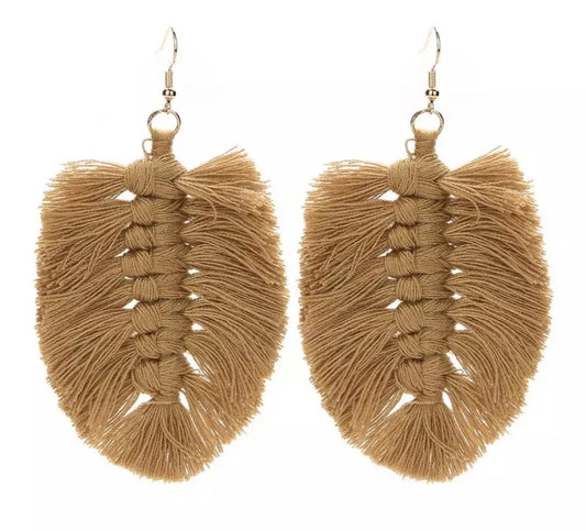 Feather Macrame Earrings