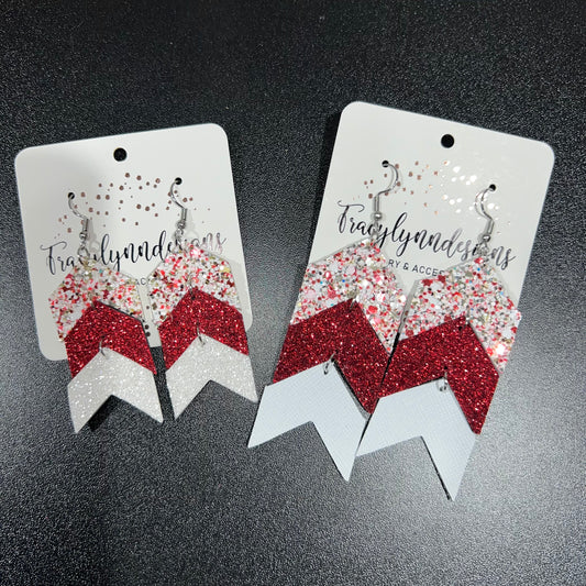 Triple Red Earrings